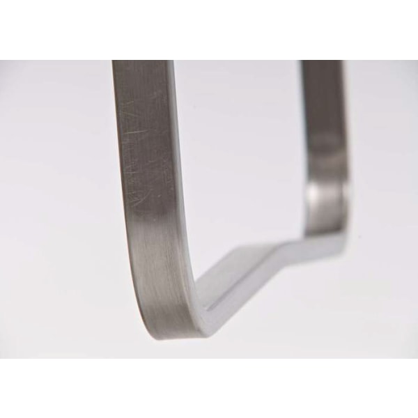 Barstol x1 med fodstøtte, firkantet base i rustfrit stål, sæde i sort PVC 10_0005308 Svart