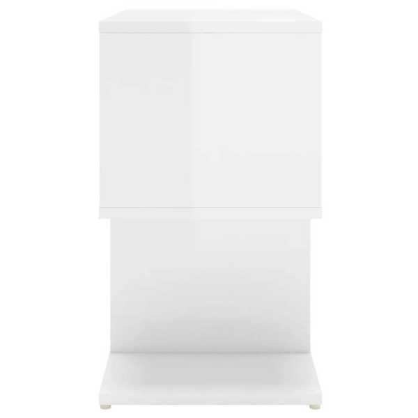 Sæt bestående af 2 natborde med hylder 50 x 30 x 51,5 cm i hvid højglans ingeniørtræ DEC035041 Vit