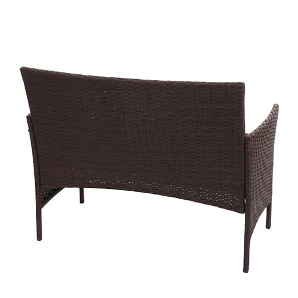 Balkon terrasse have in polyrotin brun med sort pude