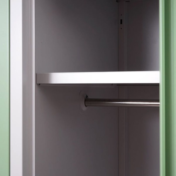 Skab med 3 rum med lås stålplade grøn 180x90x50 cm 04_0007274 Grön