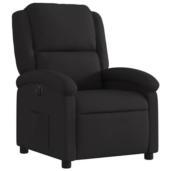 Fauteuil relax TV med elektrisk tiltfunktion meget komfortabel i sort stof DEC028491 Svart