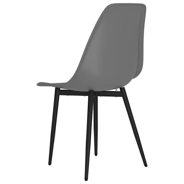 Set med 2 matstolar med böjd rygg i grå PP DEC025533 Grå