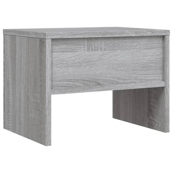 Nattbord med hylde 40 x 30 x 30 cm grå ingeniørtræ DEC034596 kastanj