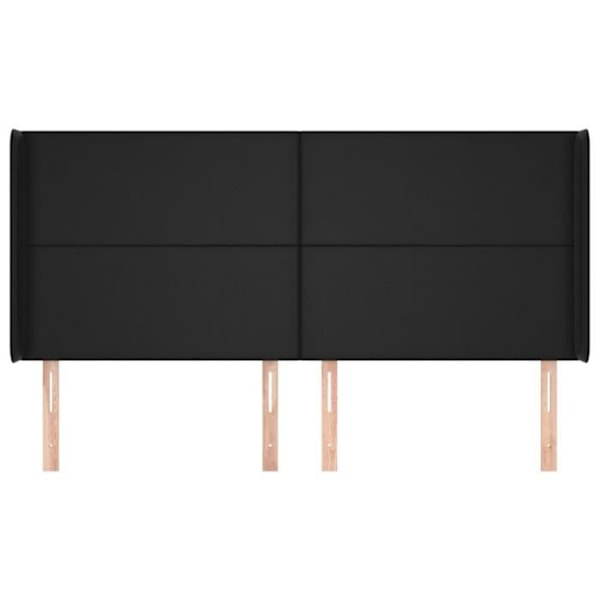 Hovedgærd - Sort - 203x16x118/128 cm - Syntetisk læder - Klassisk - Holdbar Svart
