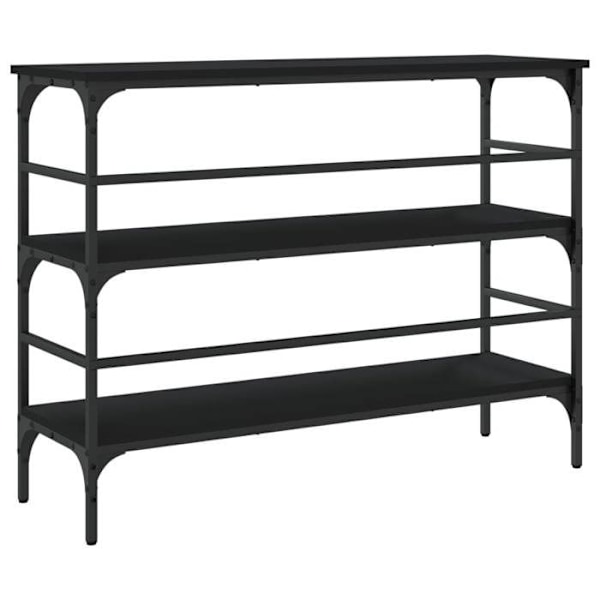 Praktisk konsolbord med hyllor för en organiserad hall 100 x 32 x 75 cm svart ingenjörsträ DEC032067 kastanj