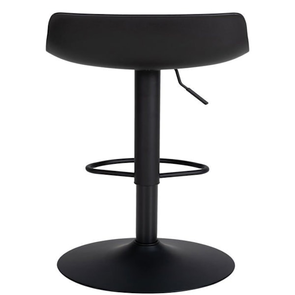Barstol x2 med justerbar fodstøtte moderne design i sort PVC og sort metal 10_0004017 Metall