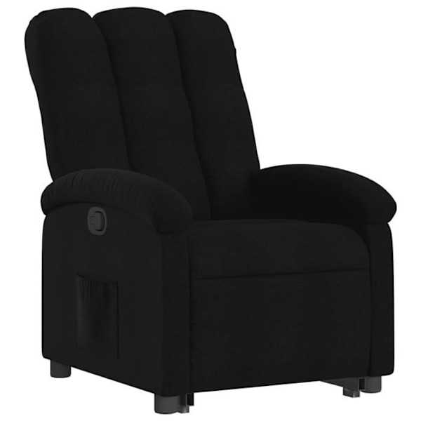 Fauteuil relax TV polstring komfortabel elektrisk løftefunktion i sort stof DEC028110 Svart