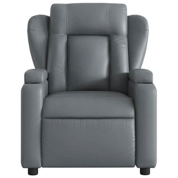 Fauteuil relax TV med komfortabel polstring og manuel hældningsfunktion i grå PVC DEC027978 Grå
