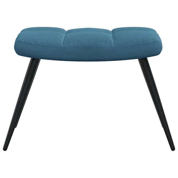 Moderne lounge stol med fodskammel i blåt velour DEC026565 Blå