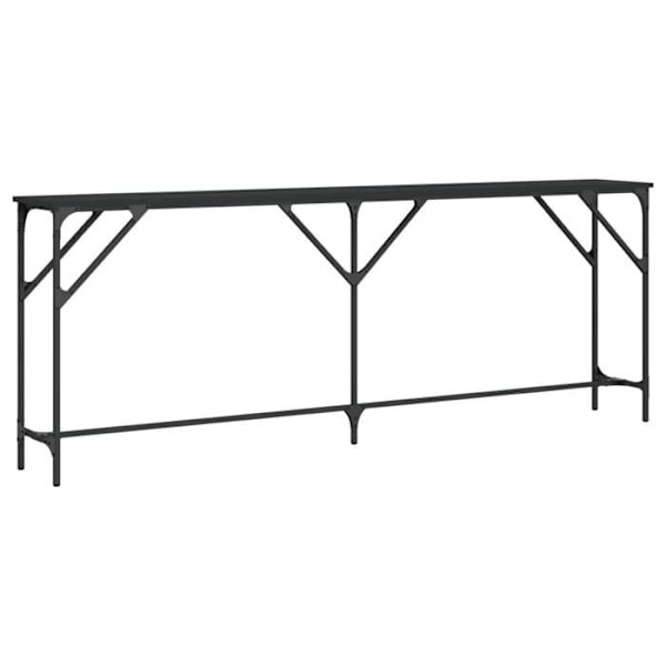 Funktionsdygtig konsolbord og stil 200 x 29 x 75 cm sort ingeniørtræ og metal DEC032131 kastanj