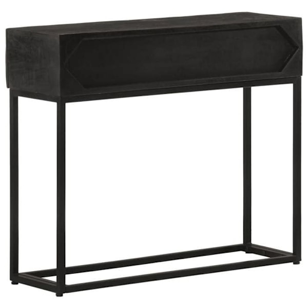 Konsolborde til entré med skuffer 90 x 30 x 76 cm, lavet af mango træ og sort jern DEC032178 kastanj