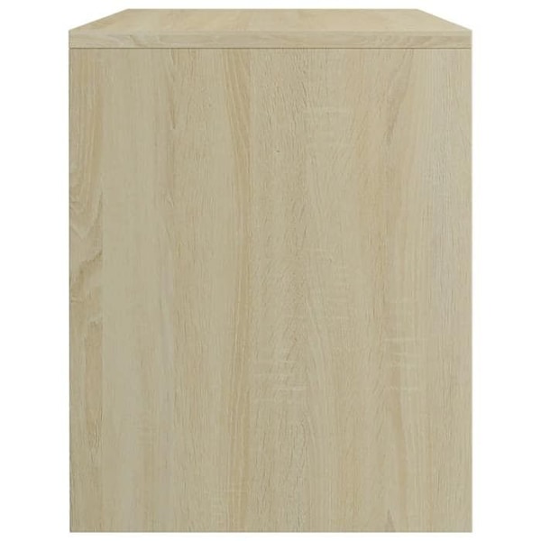 Set med 2 sängbord med öppen förvaring 40 x 30 x 40 cm ingenjörsträ färg ek DEC035876 kastanj