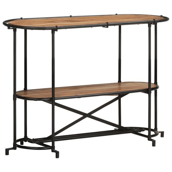 Praktisk konsolbord med hylde til en organiseret entré 110 x 42 x 76 cm massiv akacietræ og jern DEC031532 kastanj