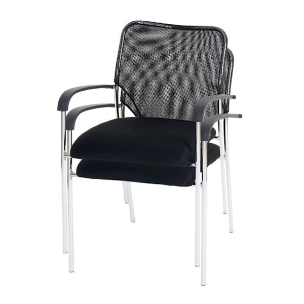 Set med 2 besöksstolar för konferens, stapelbara, i svart tyg/textil 04_0000279 Svart