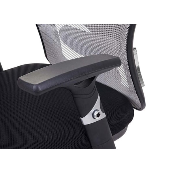 Ergonomisk kontorstol med drejefunktion, vippefunktion, belastning op til 150 kg, sort-grå mesh stof