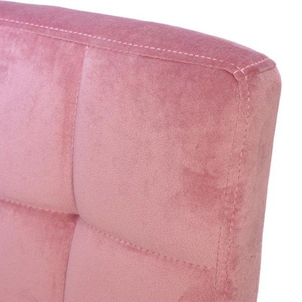 2 kpl korkeussäädettäviä baarijakkaroita, vaaleanpunainen samettikangas, mustat metallijalat Rosa