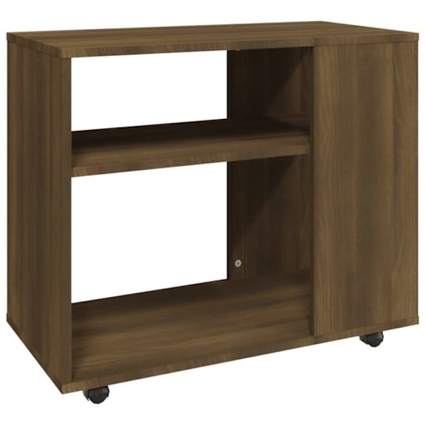 Konsolbord til sofa med hjul 70 x 35 x 55 cm brunt ingeniørtræ DEC032409 kastanj