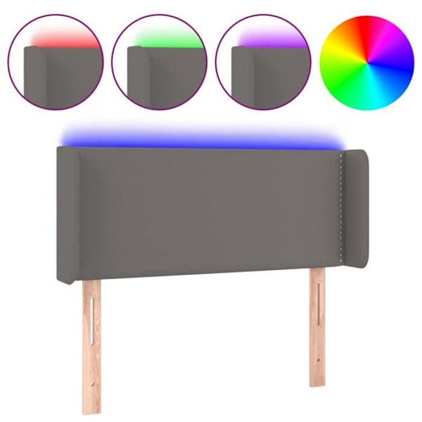 Hovedgærde - LED - Syntetisk - Grå - 103x16x78/88 cm - Moderne Design Grå