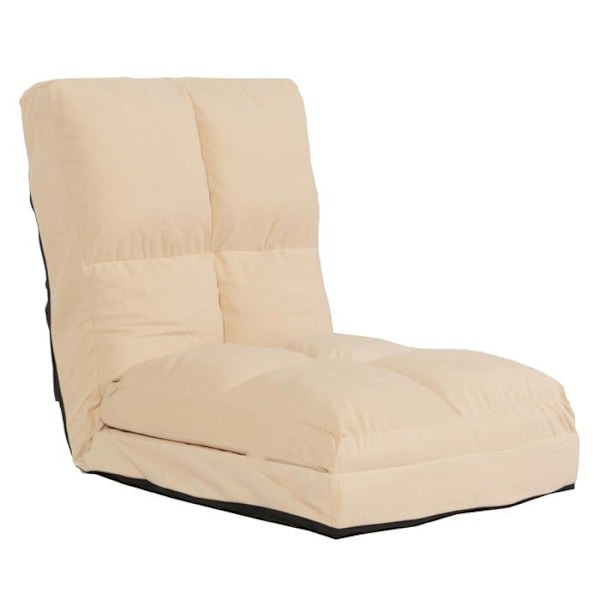Golvsäng med avkopplingsfunktion justerbart ryggstöd i 4 riktningar stålram beige sammet 04_0006371 Beige