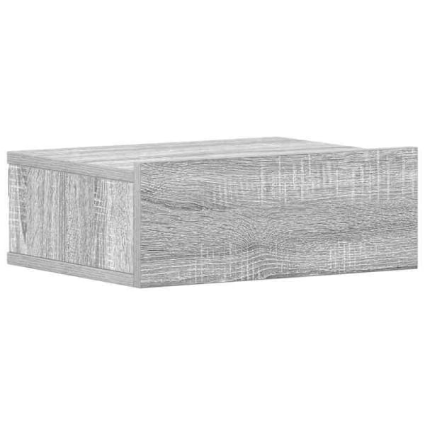 Sæt med 2 væghængte natborde med skuffe 40 x 30 x 15 cm grå ingenierietræ DEC036000 kastanj