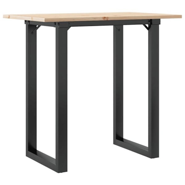 Spisebord til køkken i industrielt design 80 x 50 x 75 cm i massivt fyrretræ og stål DEC036794 kastanj