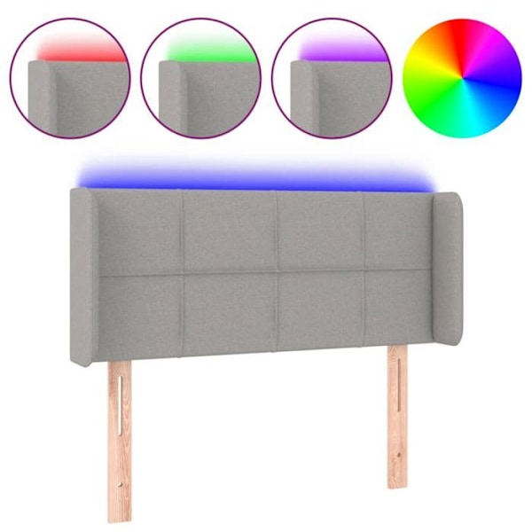 Hovedgærde - LED - Lys grå - 103x16x78/88 cm - Moderne stil - Moderne design Ljusgrått