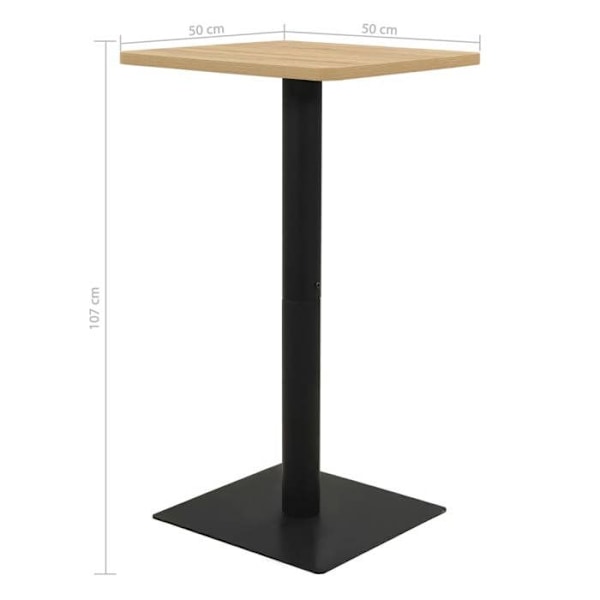 Bordplade, auxiliært højbord 50 x 50 x 107 cm, spånplade af melamin og stål DEC036552 Flerfärgad