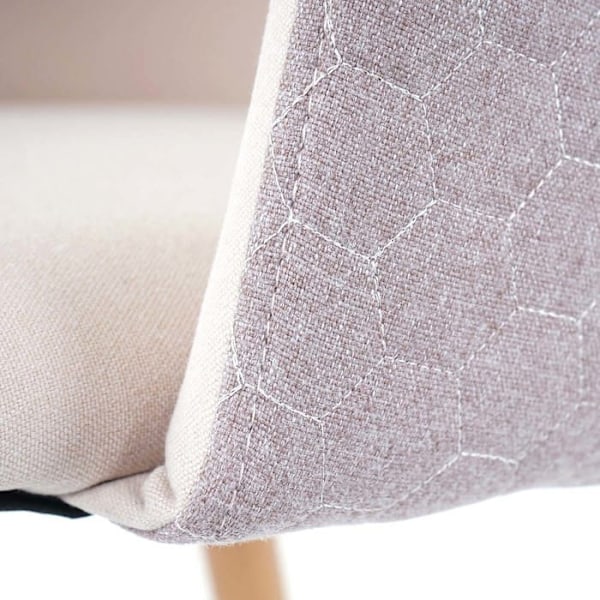Set om 6 matstolar med baksidan i bikakeformat och armstöd i krämig beige tyg 04_0000805 Beige