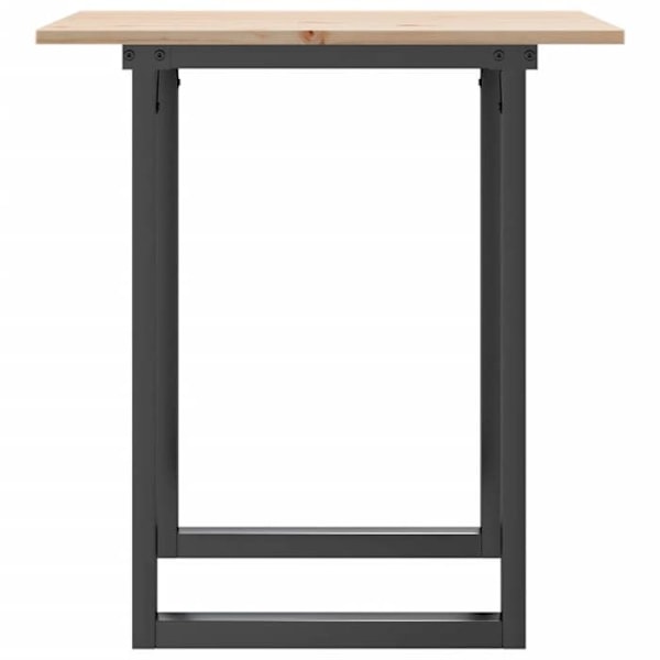 Industriel design spisebord 60 x 60 x 75 cm massiv fyr og stål DEC036790 kastanj