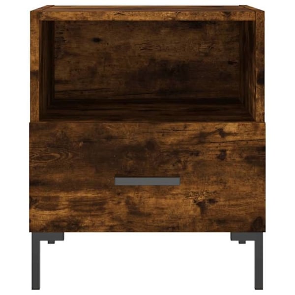 Sæt af 2 natborde med skuffe og åbent rum 40 x 35 x 47,5cm MDF i brun og metal DEC035804 kastanj