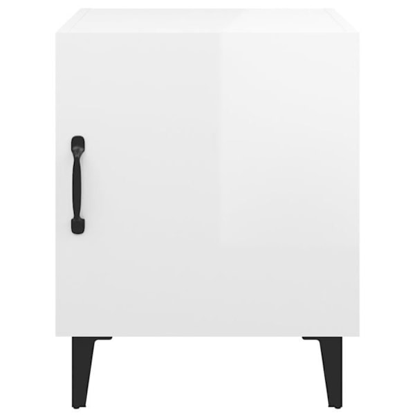 Sæt med 2 natborde med skab med dør 40 x 40 x 50 cm i hvid ingenieurtræ DEC035038 Vit