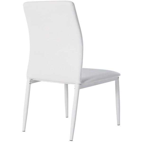 Matsalsstol x1 klassisk design i vit PVC med ben i vit metall 10_0002090 Vit