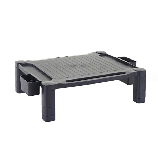 Monitorsupport skærmforhøjer i plastik 13x43x33cm sort plastik 04_0001034