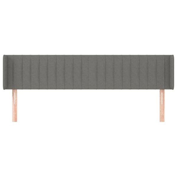 Pääty sängyn lisävaruste makuuhuoneen kaluste, jossa on sivureuna 183 x 16 x 78/88 tummanharmaa kangas