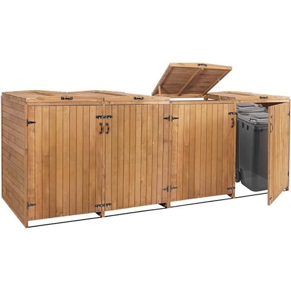 Sopskåp - Ej specificerat - 126x316x98 cm - Certifierat FSC-trä - Lock - 8 maximala behållare kastanj
