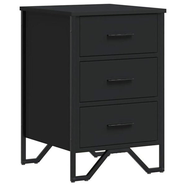 Yöpöytä, jossa on 3 laatikkoa 40 x 41 x 60 cm mustaa insinööripuuta ja metallia DEC034477 kastanj