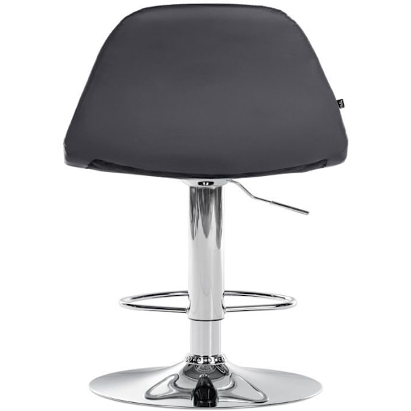 Barstol x1 med justerbar fodstøtte, drejelig, sort PVC sæde, forkromet metalramme 10_0004826 Metall