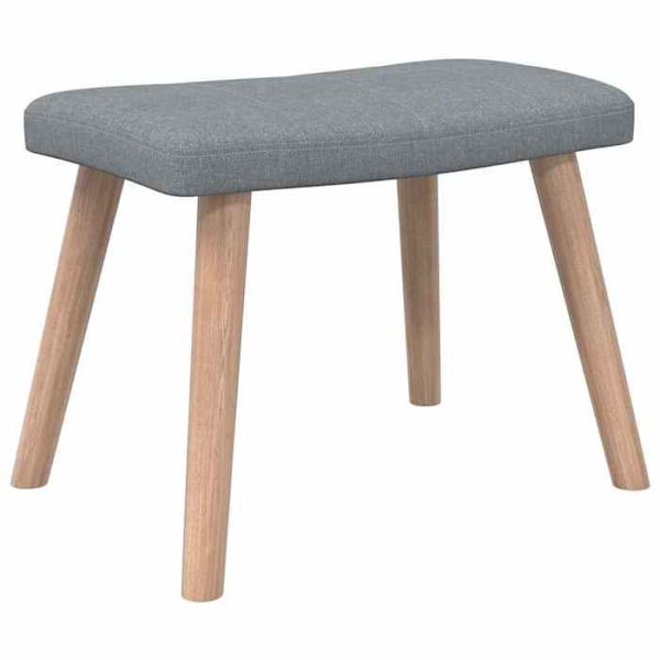 Moderne design lounge stol med fodskammel i lysegrå stof DEC026571 Grå
