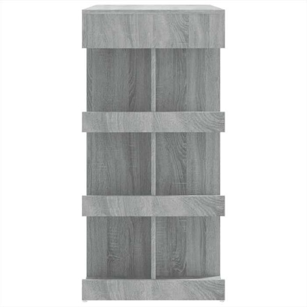 Multifunktionelt sidebord med barbord og opbevaringshylde 100 x 50 x 101,5 cm grå ingeniørtræ DEC036453 kastanj