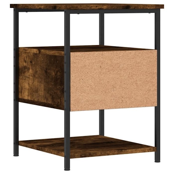 Sæt af 2 natborde med skuffe og hylde 40 x 42 x 56 cm ingeniørtræ brun og jern DEC035133 kastanj