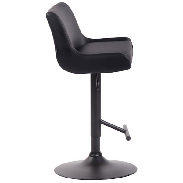Barstol med fotstöd, modern design i svart syntetmaterial, ben i krommetall TDB10436 Metall