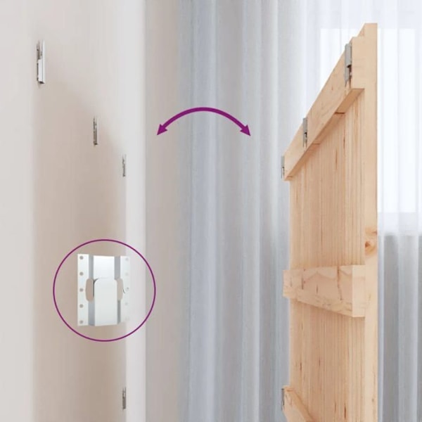 Hovedgærde til soveværelse, vægmonteret møbel i paletstil, 127,5 x 3 x 60 massiv fyrretræ