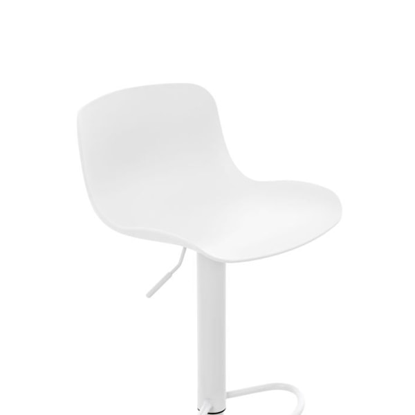 Designerkontorstol med fodstøtte i hvidt polypropylen