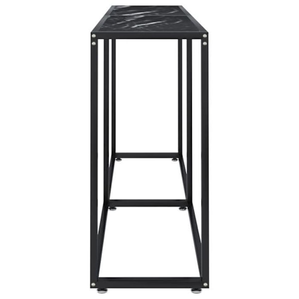Moderne entrekonsol møbel, aflastningsbord 160 x 35 x 75,5 cm, hærdet glas med sort marmorudseende og stål DEC032034 Svart