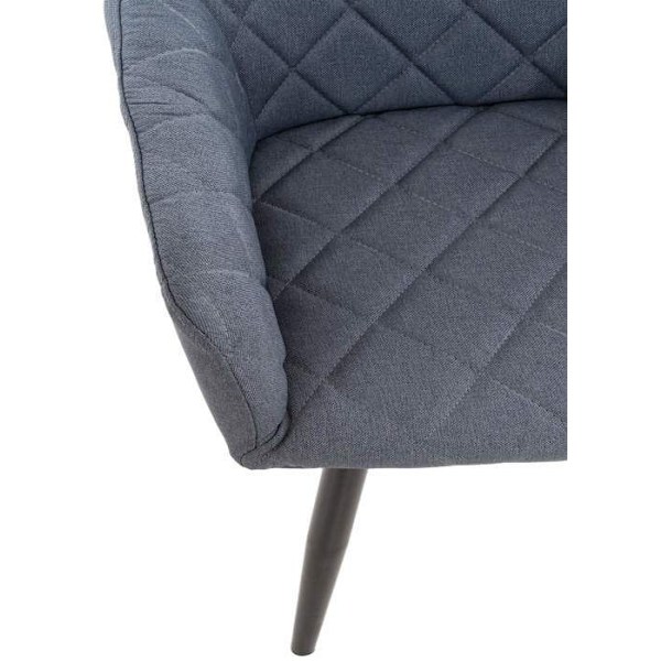 Design retro ruokapöydän tuoli, koristeelliset timanttikuvioiset, tummanharmaa kangaspäällyste. 10_0002113 Grå