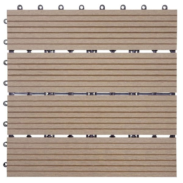 Terrassilaatat 11 puun näköistä WPC:tä 30 x 30 klipsattava 1m² parvekkeelle puutarhaan ja ulkoalueille