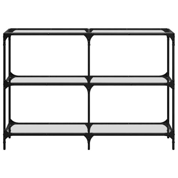 Modern hall console table with shelves 118,5 x 30 x 81 cm transparent glass and steel DEC031347 Transparent
