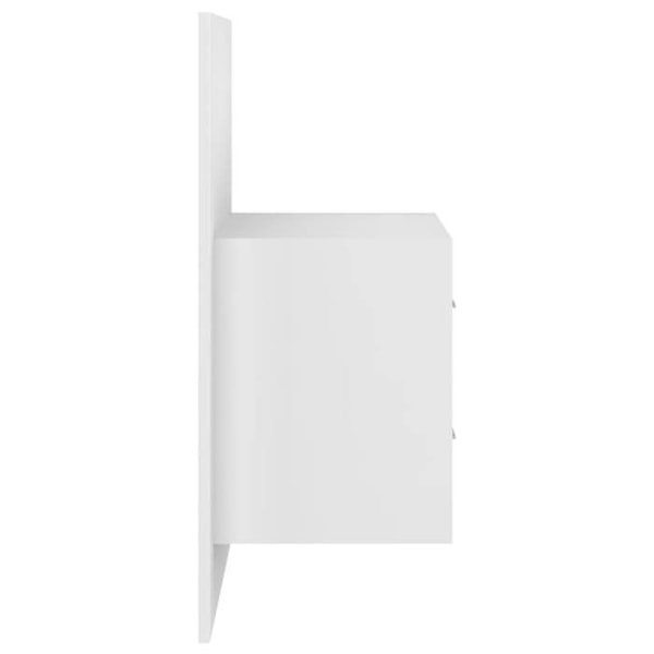 Væghængt natbord 48,5 x 32,5 x 80 cm i stilrent hvidt ingeniørtræ DEC034234 Vit