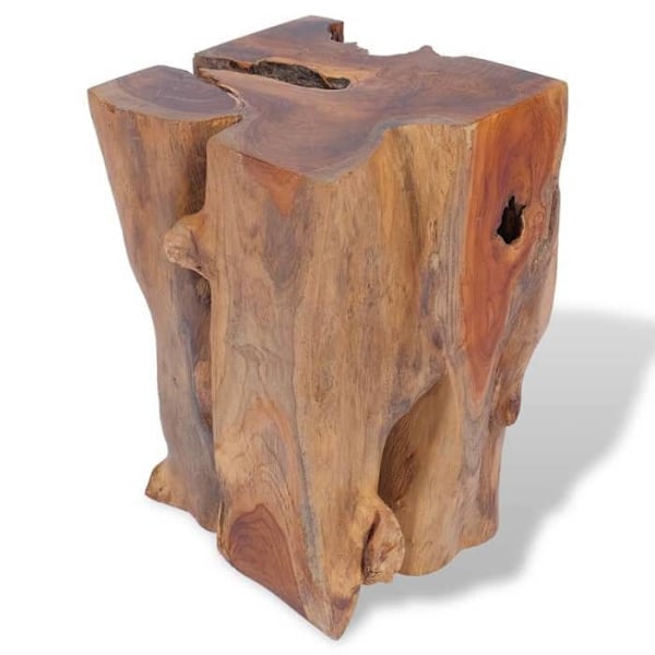 Taburett med support för växter 30 x 30 x 40 cm i massivt brunt teakträ DEC026334 kastanj