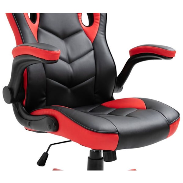 Kontor stol gamer ergonomisk justerbar drejelig rød/sort